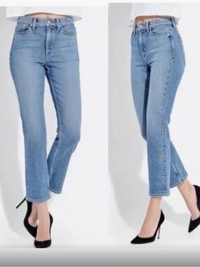 AYR The Yes Yes Yes Straight Cropped Jeans Blue Size 28